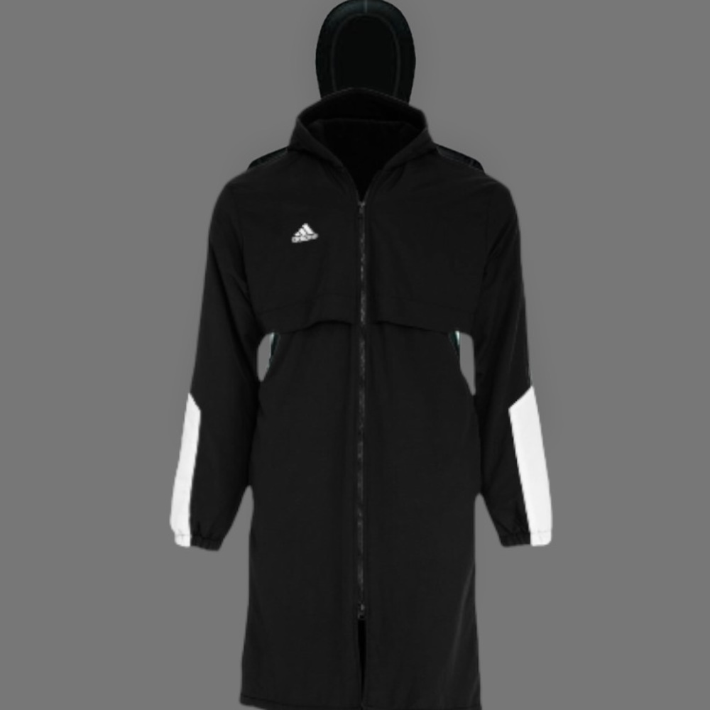 🆕ADIDAS® Black/White Full Length Parka Coat - Picture 9 of 12